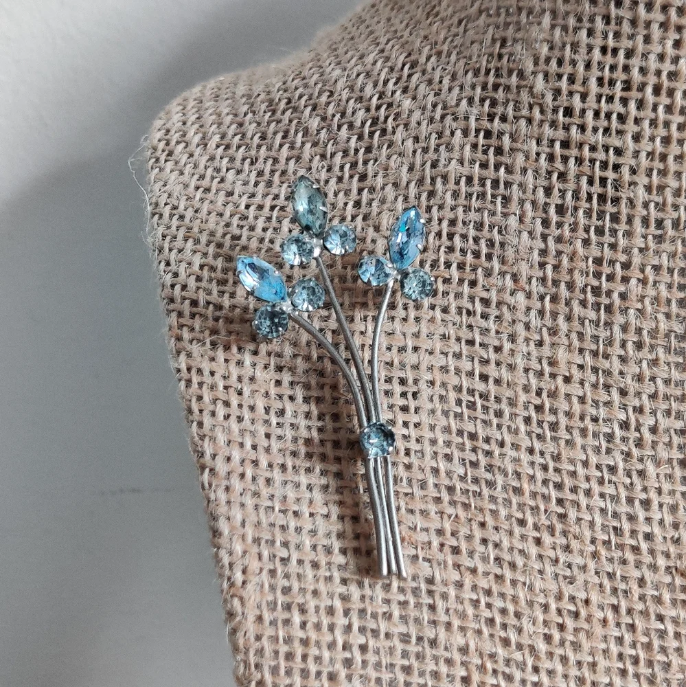 Vintage Signed Azub Austria Flower Bouquet Brooch - Picture 7 of 12